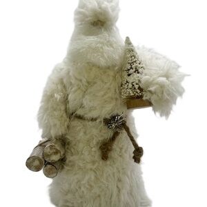 Festive Fluffy Mr Santa Holiday Decor Figurine